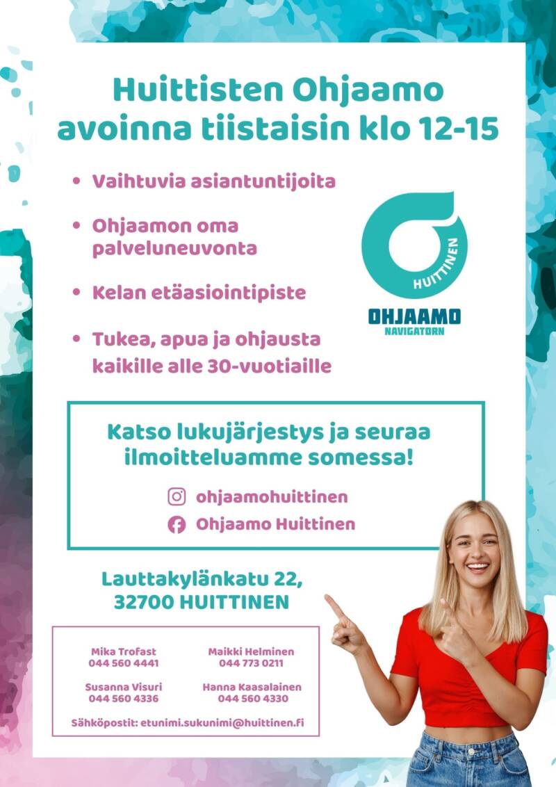 Ohjaamo on avoinna joka tiistai klo 12-15, kaikille alle 30-vuotiaille.